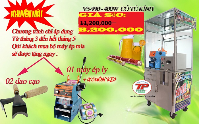 Trọn bộ máy ép siêu sạch Tấn Phát V5-990 chất lượng cao giá rẻ